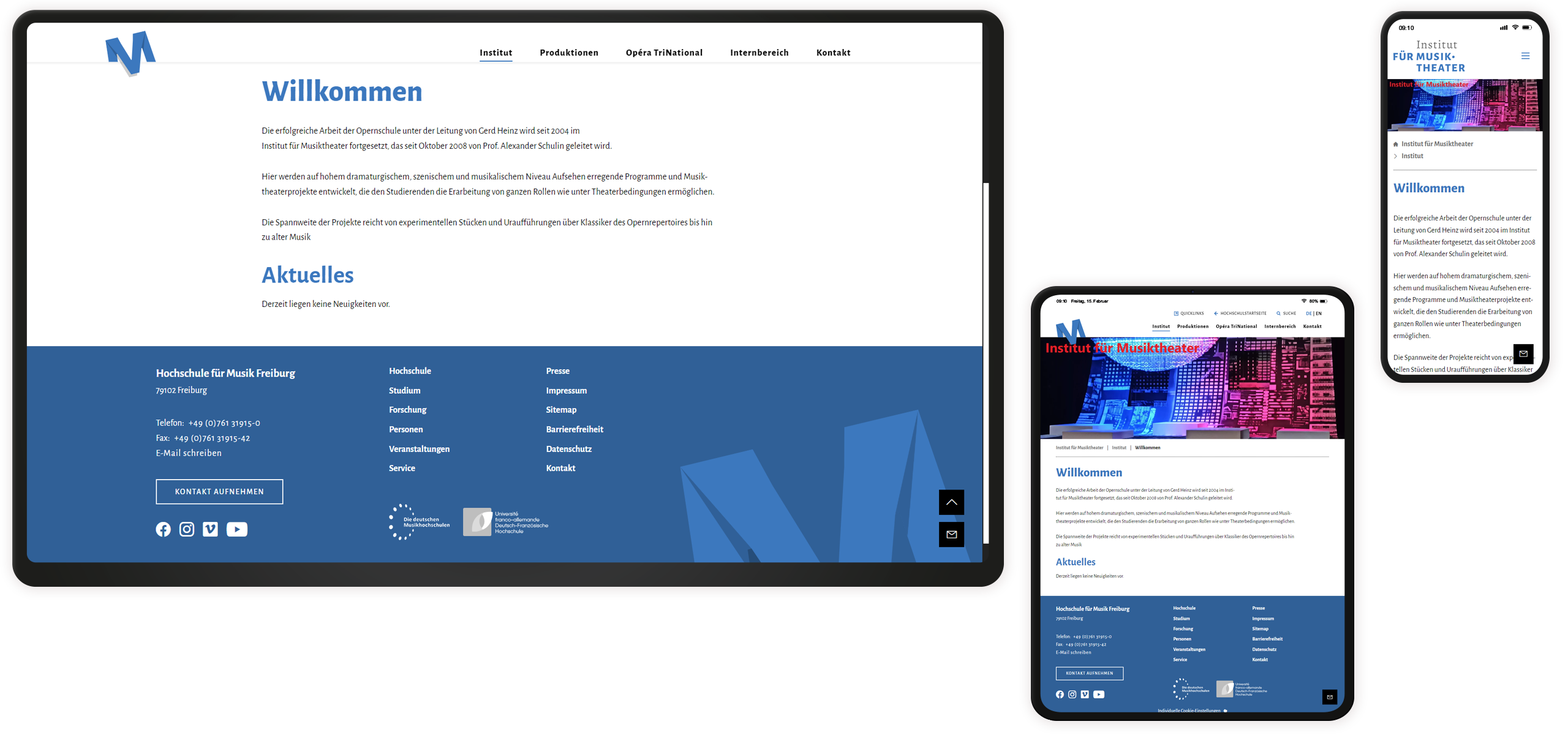 Institut für Musiktheater Mockup des Instituts für Musiktheater Freiburg