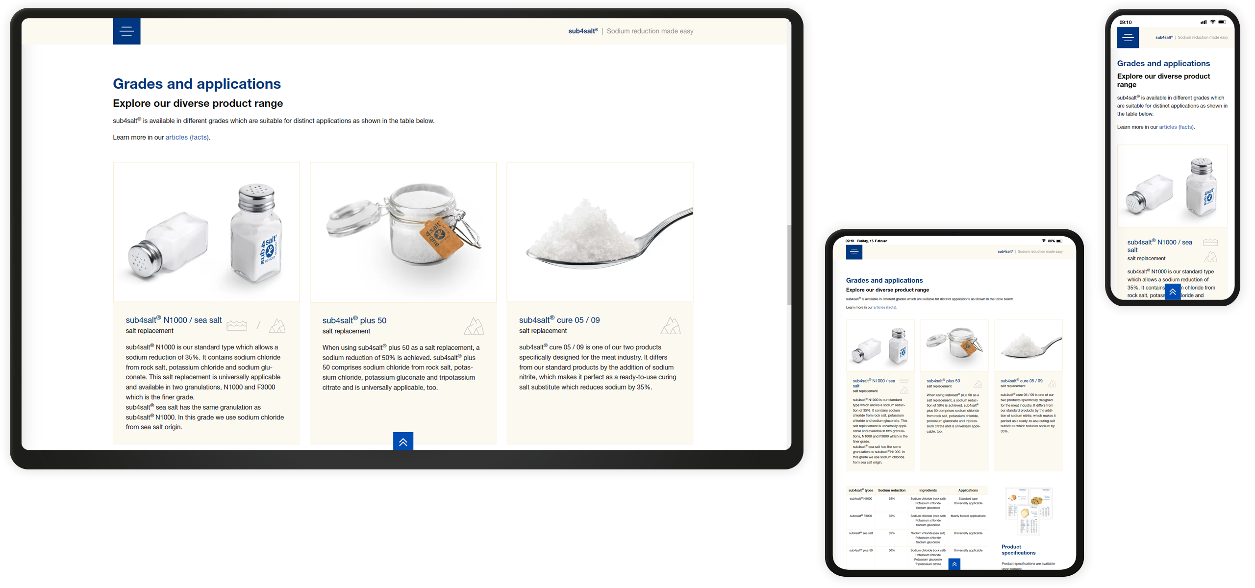 Bildmontage sub4salt Responsive Overview Produkte