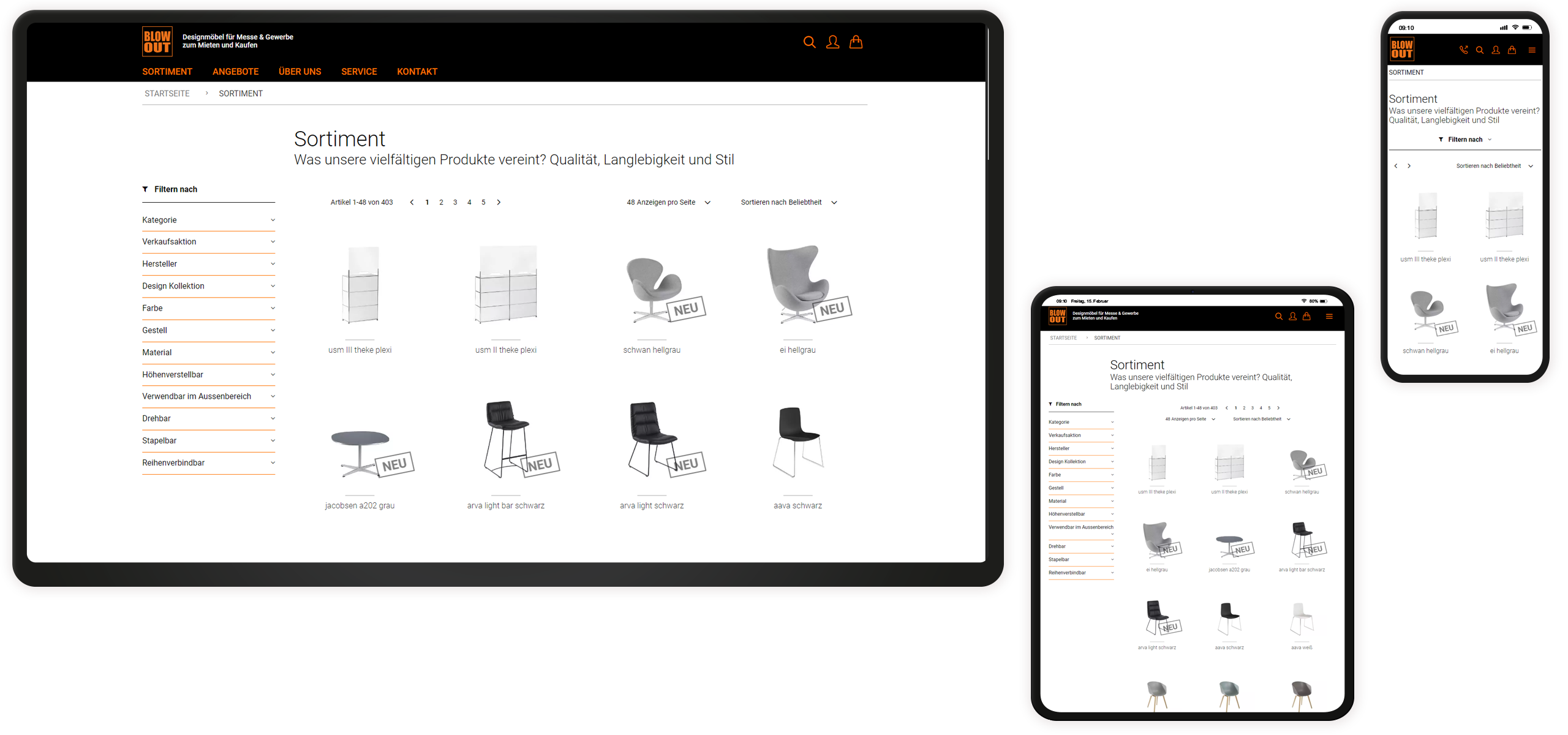 Sortiment Mockup Blow Out-Website: Sortiment
