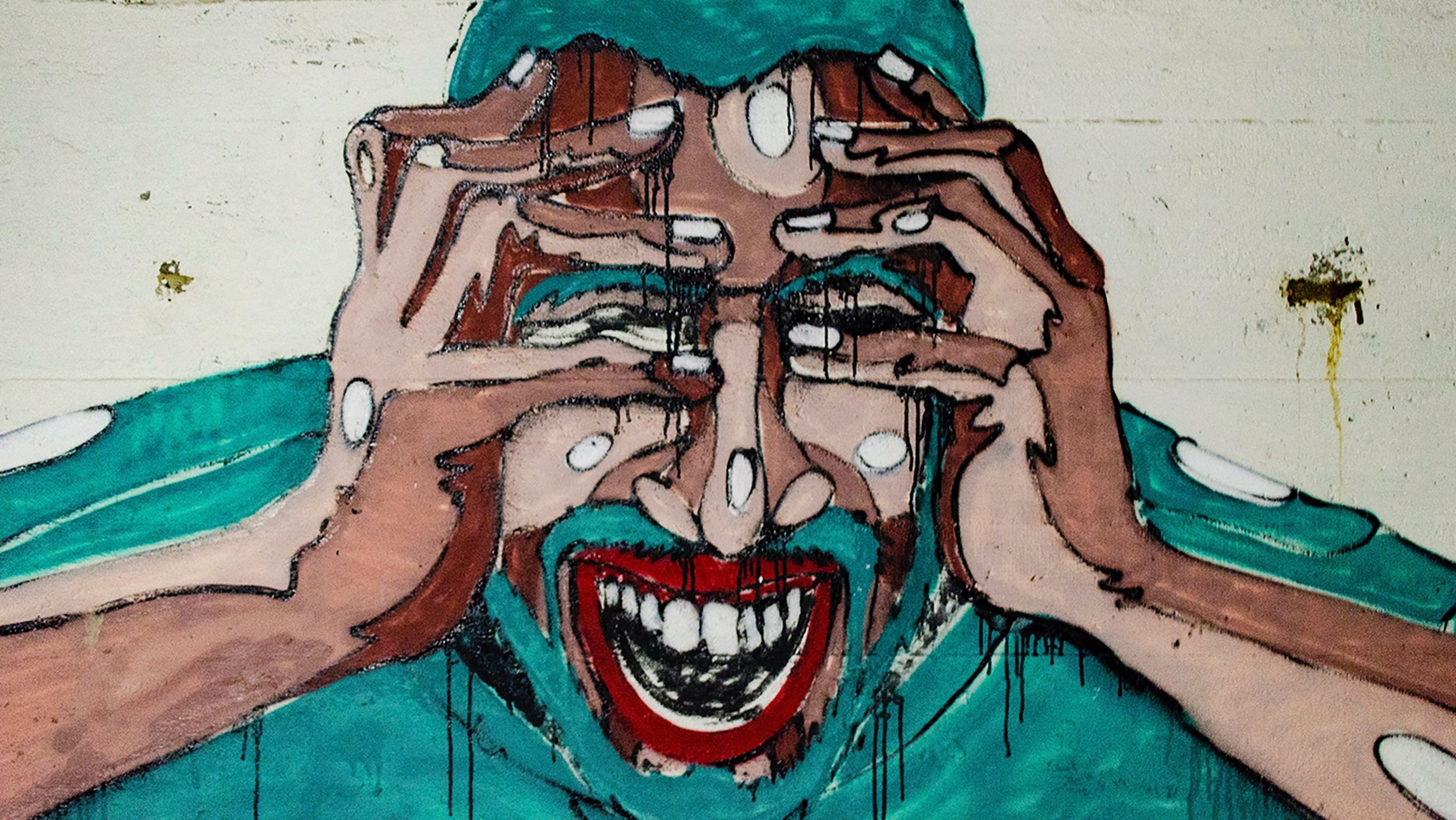 Abstraktes Gemälde einer gestressten Person