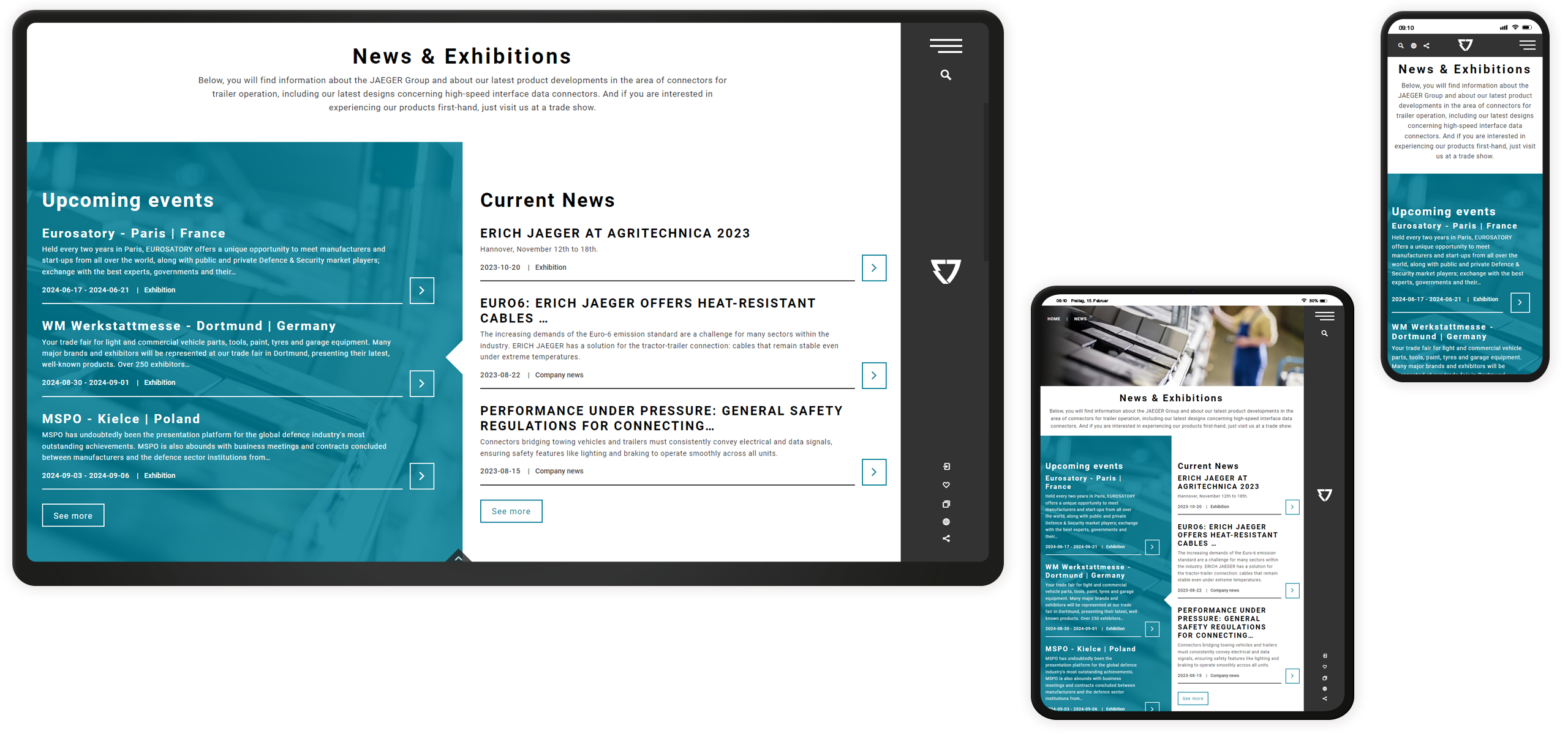 Mockup Erich Jaeger: News und Events