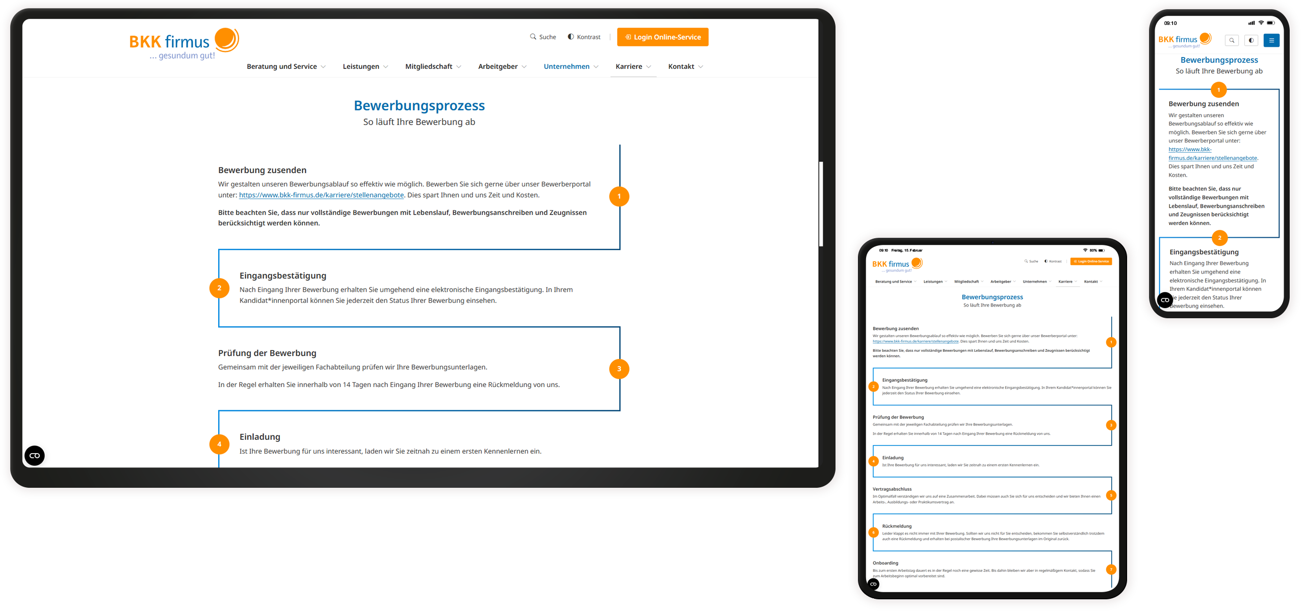 Website BKK firmus Timeline-Element