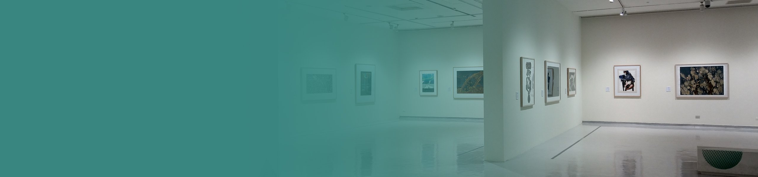 Wände mit Gemälden in einem Museum