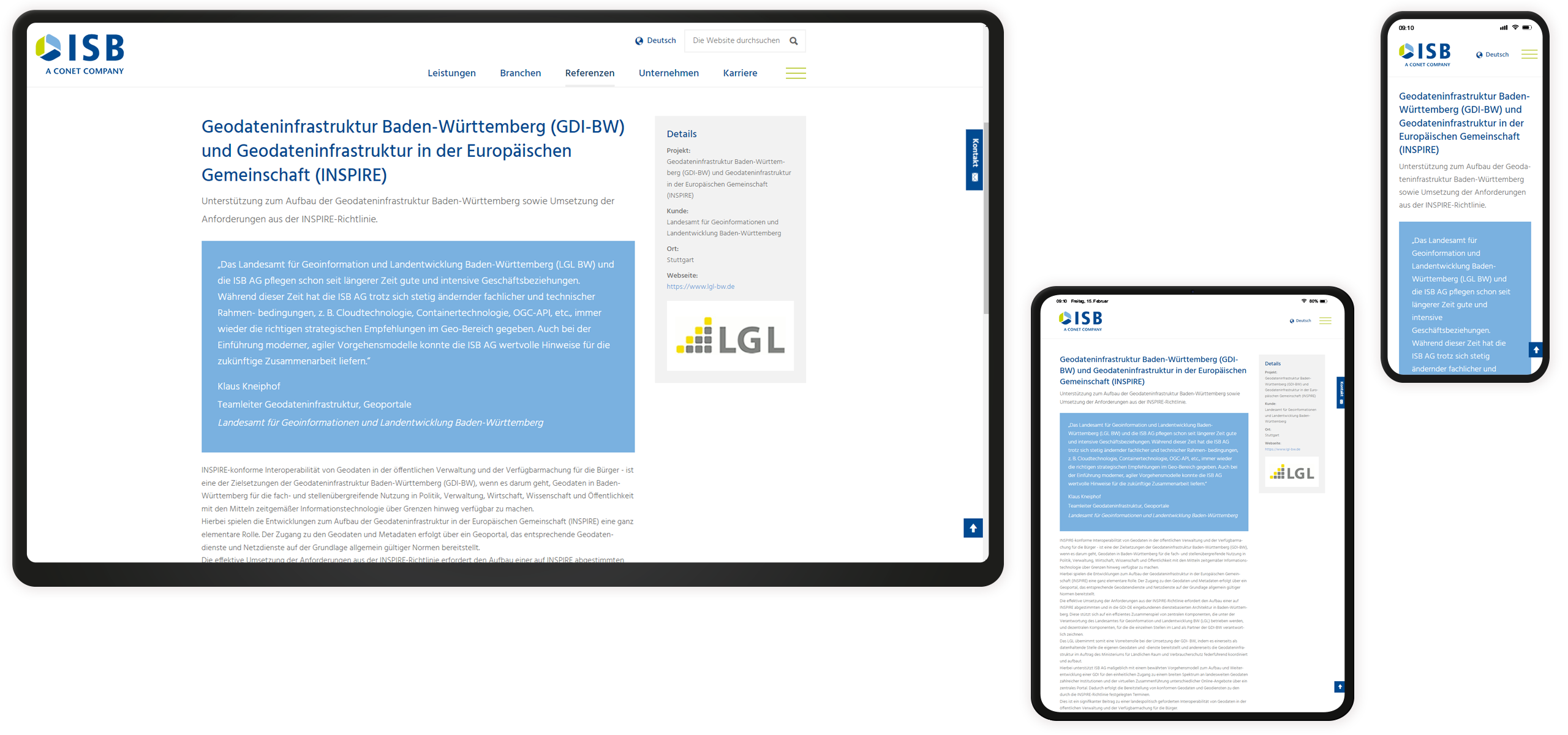 Mockup ISB-Website: Detailseite Referenz
