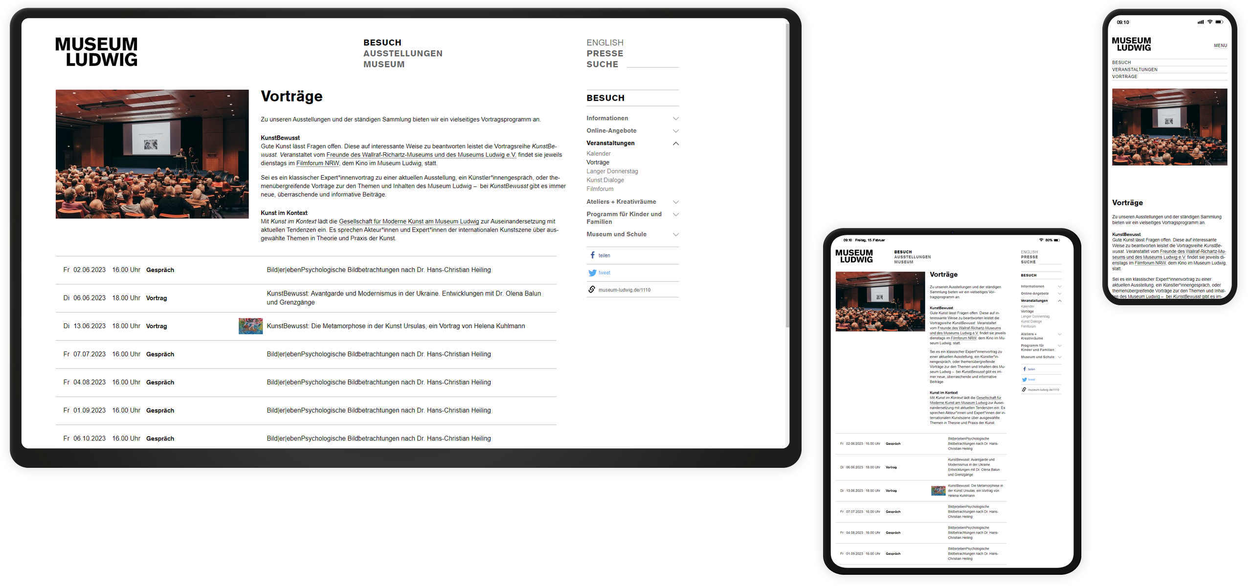 Bildmontage Responsive Übersicht Vorträge