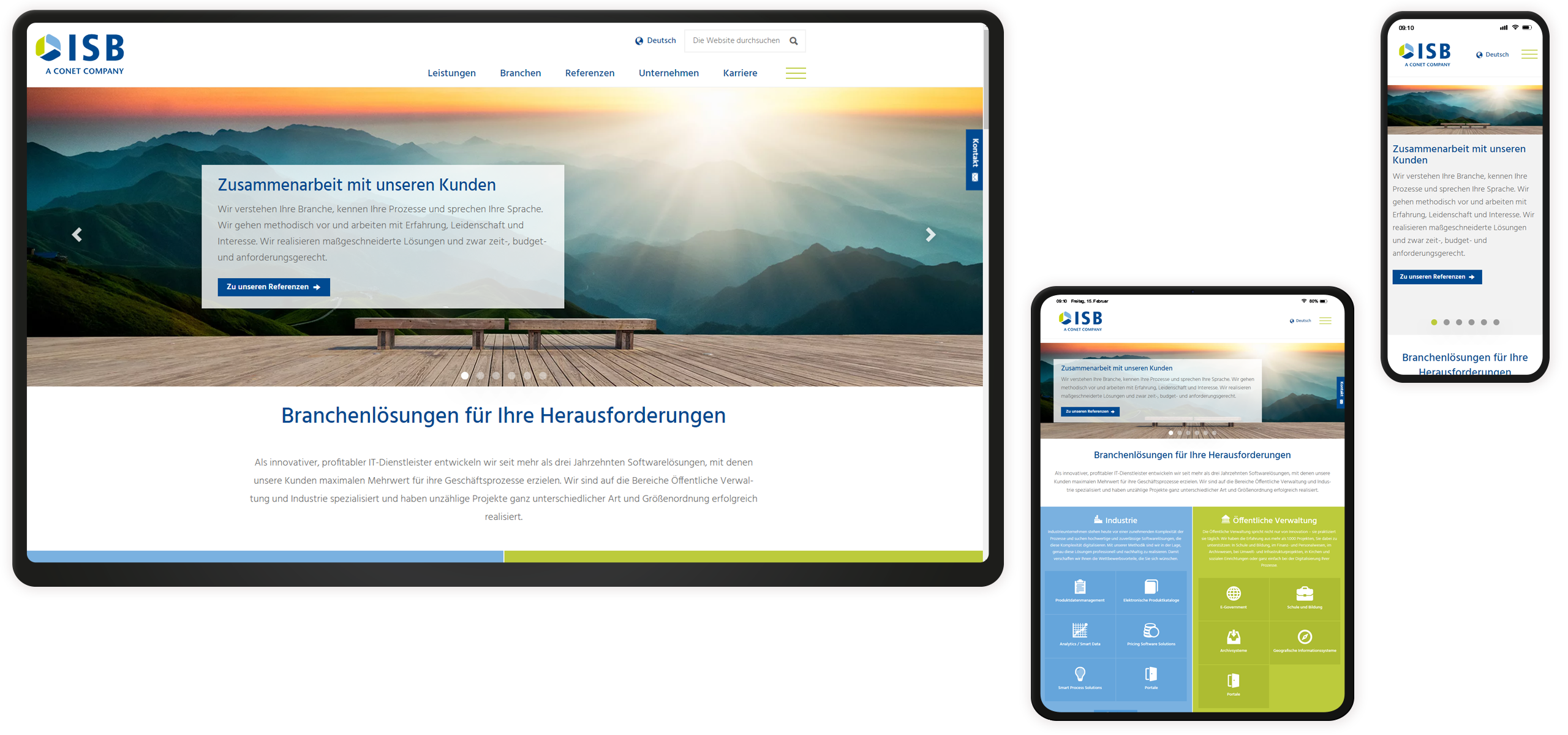 Mockup ISB-Website: Startseite