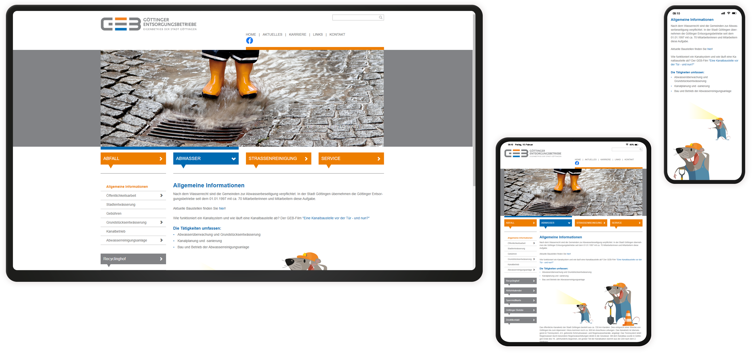 Textseite Mockup GEB-Website: Textseite