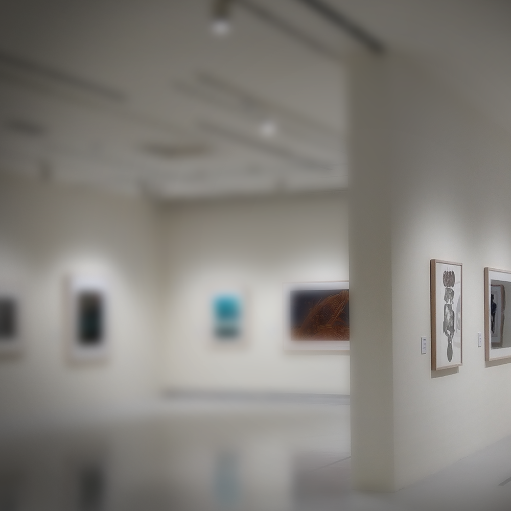 Wände mit Gemälden in einem Museum