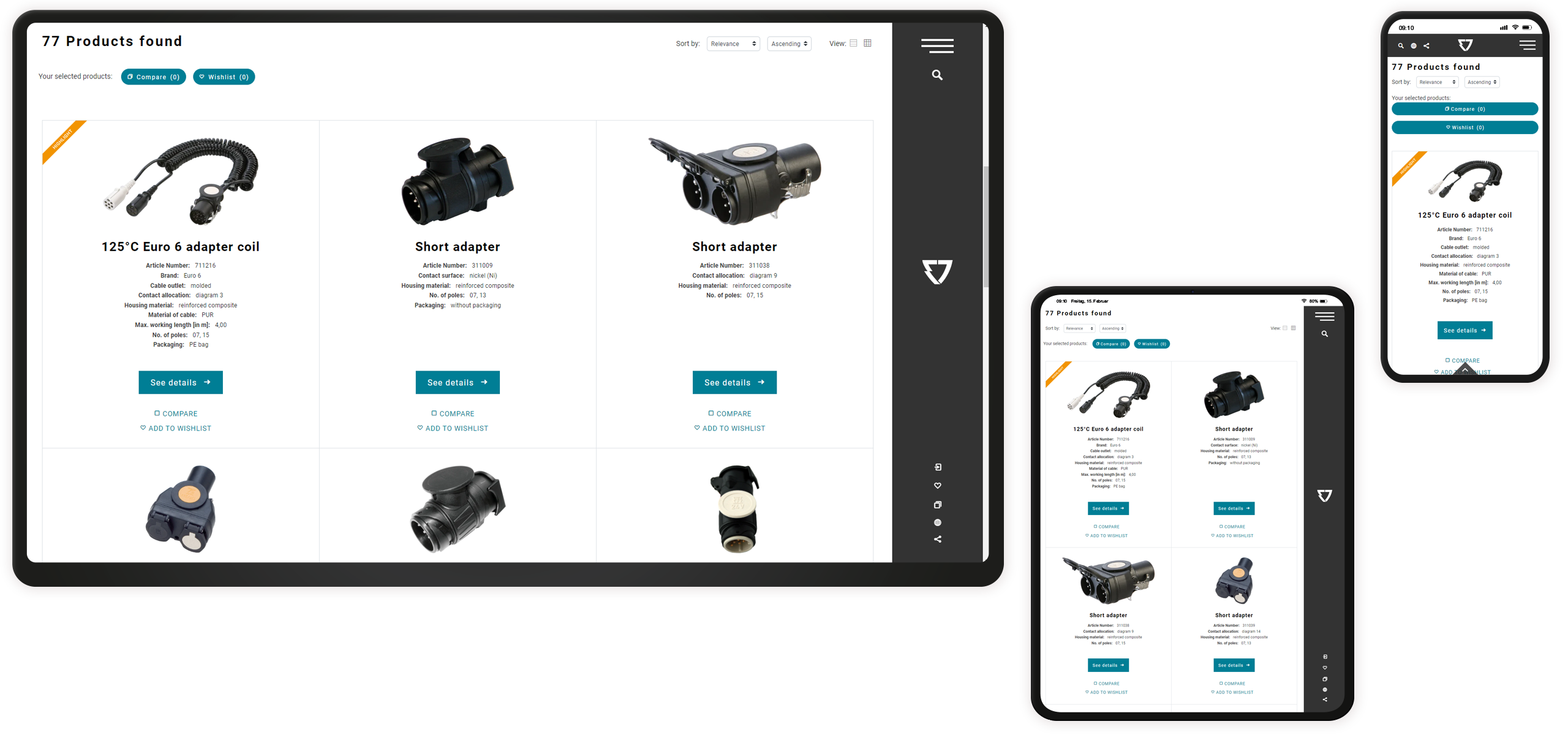 Mockup Erich Jaeger-Website: Sortiment Kachelansicht