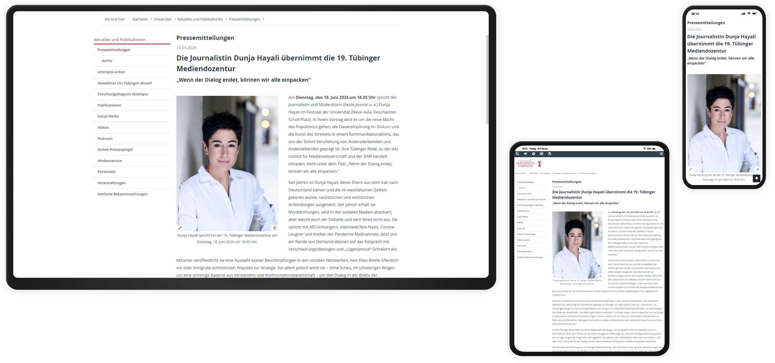 Pressemitteilung Universität Tübingen Mockup Pressemitteilung