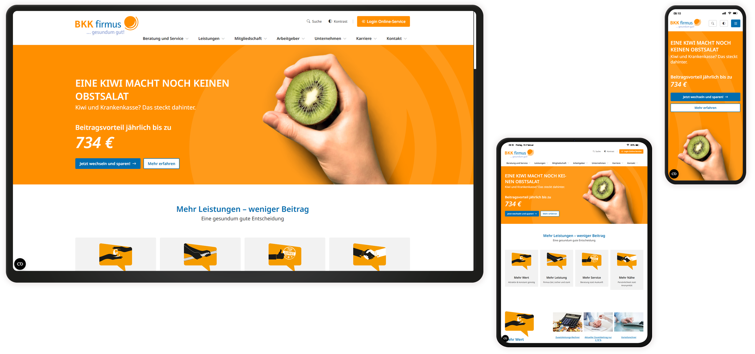 Website BKK firmus Startseite
