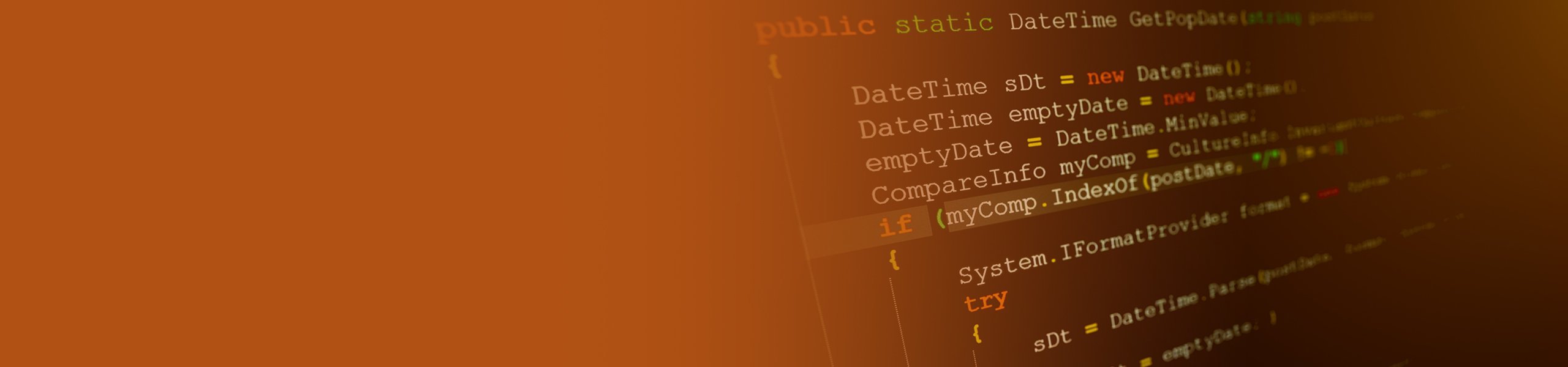Quellcode auf einem Bildschirm im Dark Mode