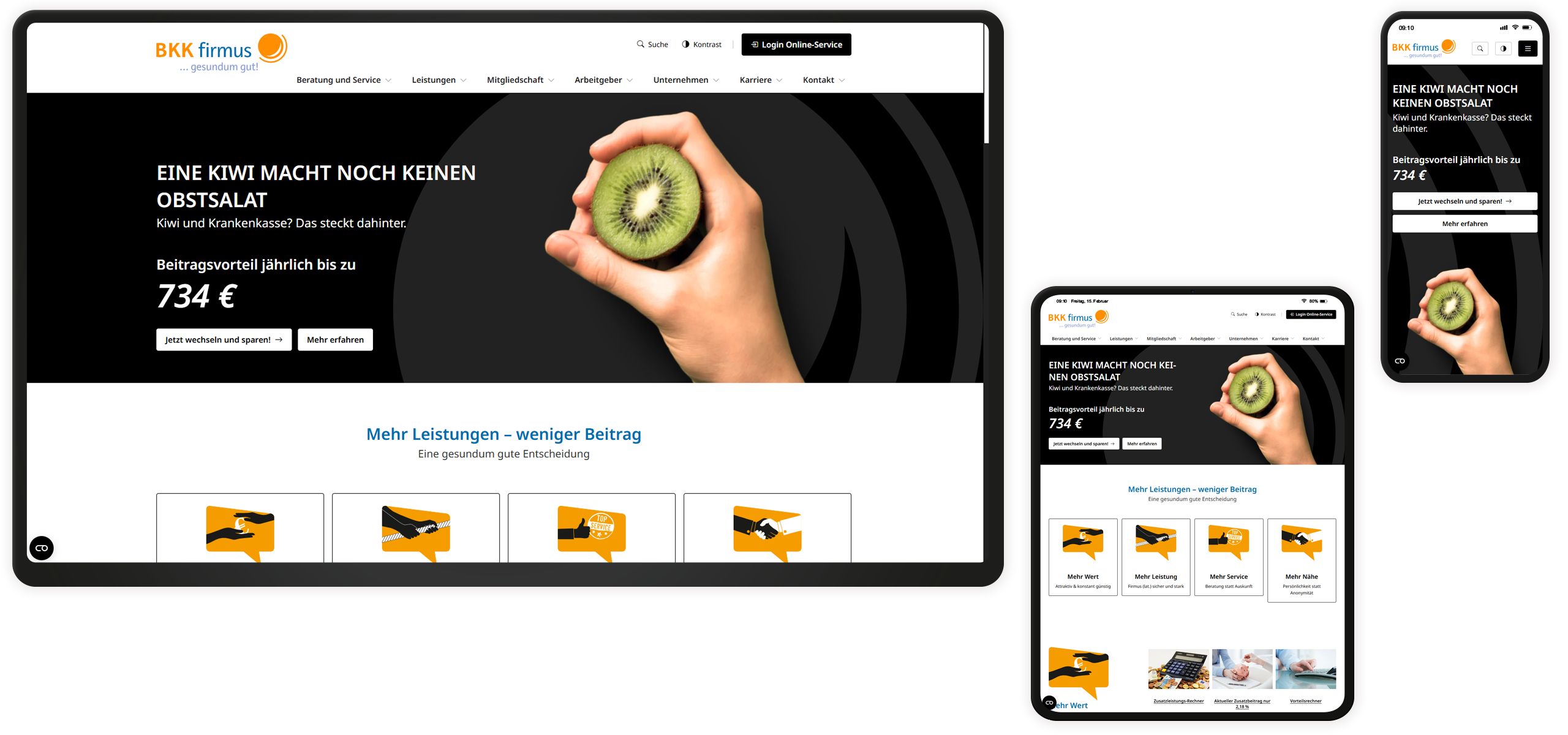 Website BKK firmus Kontrastmodus
