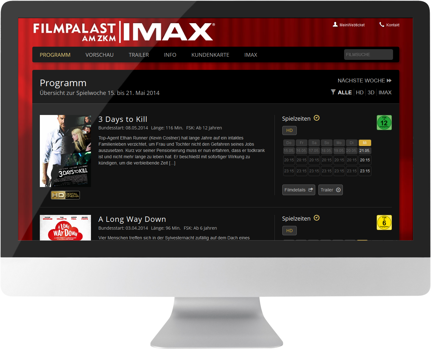 Bildmontage Filmpalast am ZKM GmbH & Co. KG Desktop Aktuelles Programm