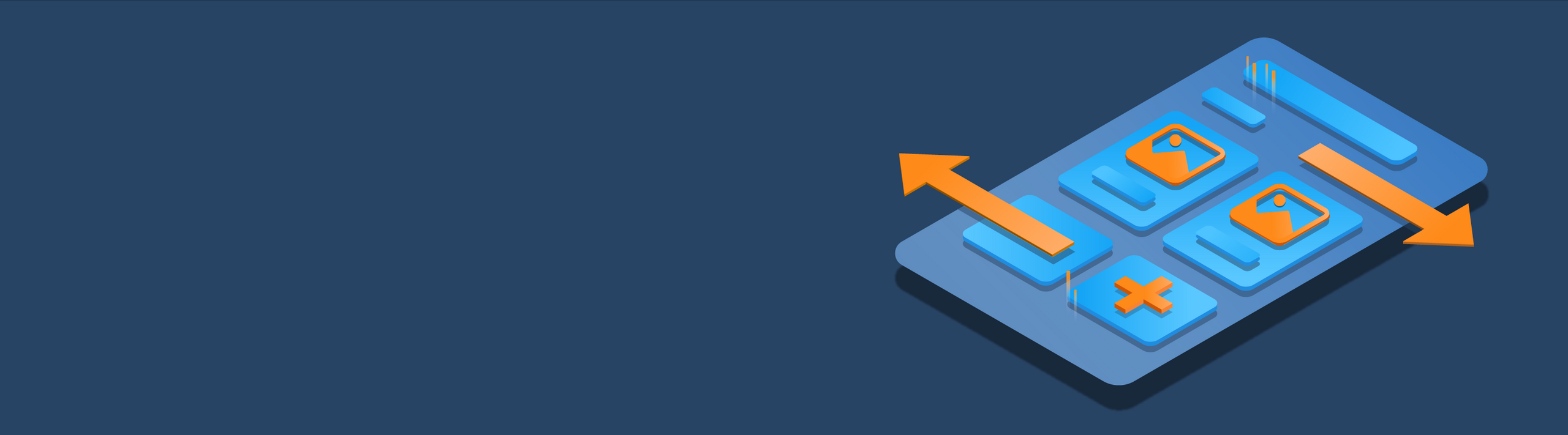 Abstrakte Illustration eines Displays mit Inhaltselementen