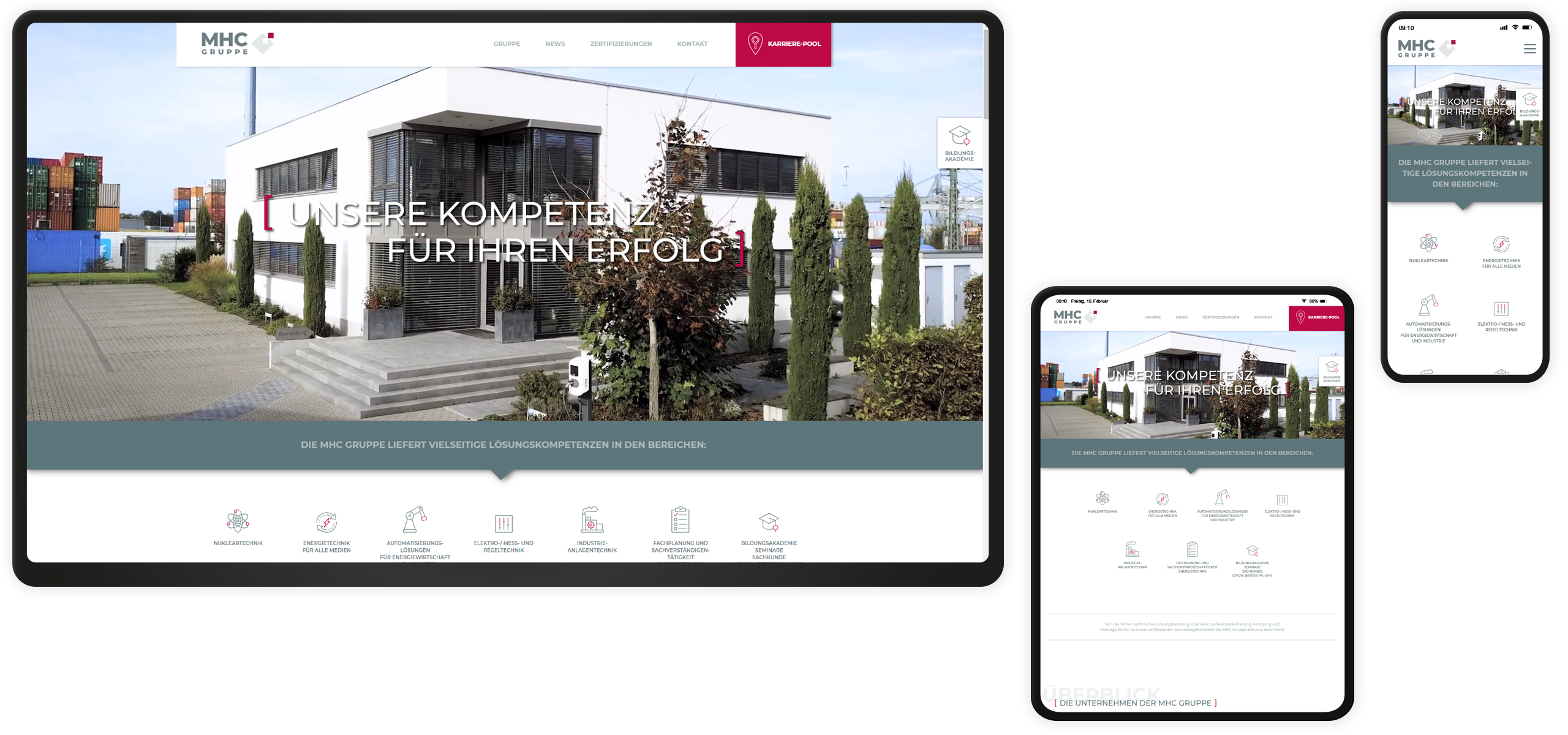 Mockup MHC-Website: Startseite