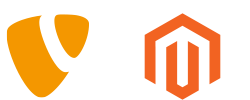 Logos von TYPO3 und Magento